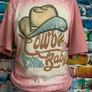 I wanna be a cowboy baby tee